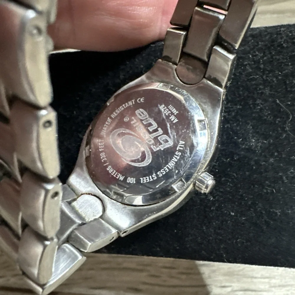 Ladies Fossil Blue Silver Tone Quartz Watch‎ AM-3526